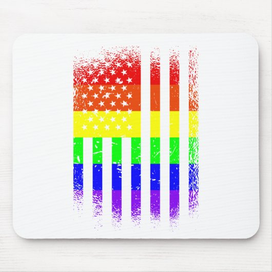 アメリカプライド国旗レインボーlgbt マウスパッド (正面)