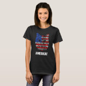 アメリカプライド愛国猫7月4日アメリカ Tシャツ (正面フル)