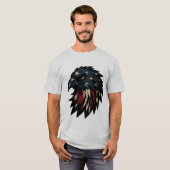 アメリカプライド愛国的赤白青イーグル Tシャツ (正面フル)