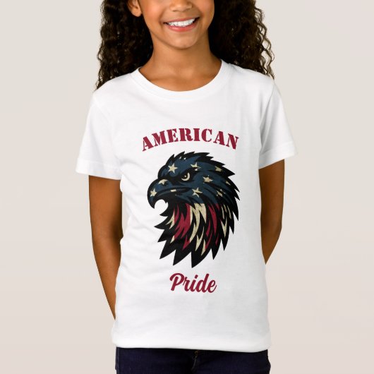 アメリカプライド愛国的赤白青イーグル Tシャツ (正面)