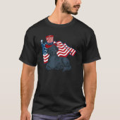 アメリカプライド犬のオーナーラブラドール米国国旗Black L Tシャツ (正面)