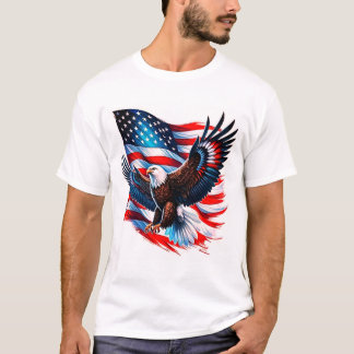 アメリカプライド – 米国国旗とイーグルTシャツ🇺🇸🦅 Tシャツ