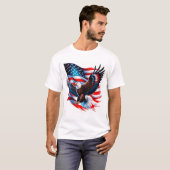 アメリカプライド – 米国国旗とイーグルTシャツ🇺🇸🦅 Tシャツ (正面フル)