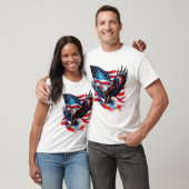 アメリカプライド – 米国国旗とイーグルTシャツ🇺🇸🦅 Tシャツ (ユニセックス)