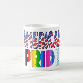 アメリカプライド- LGBTQ+アメリカプライド月7月4日 コーヒーマグカップ (中央)