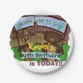 アメリカヘラジカおよびくまの誕生日 ペーパープレート (正面)