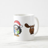 アメリカヘラジカおよびペンギンのマグ コーヒーマグカップ (正面右)