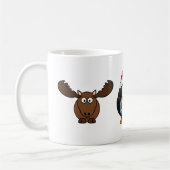 アメリカヘラジカおよびペンギンのマグ コーヒーマグカップ (左)