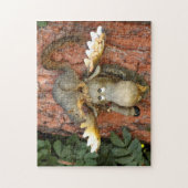 アメリカヘラジカおよびリス ジグソーパズル (縦)