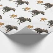 アメリカヘラジカのお母さん及びベビー ラッピングペーパー (角)