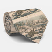 アメリカヘラジカのイラストレーションを捜すヴィンテージのウルフパック ネクタイ (ロール)