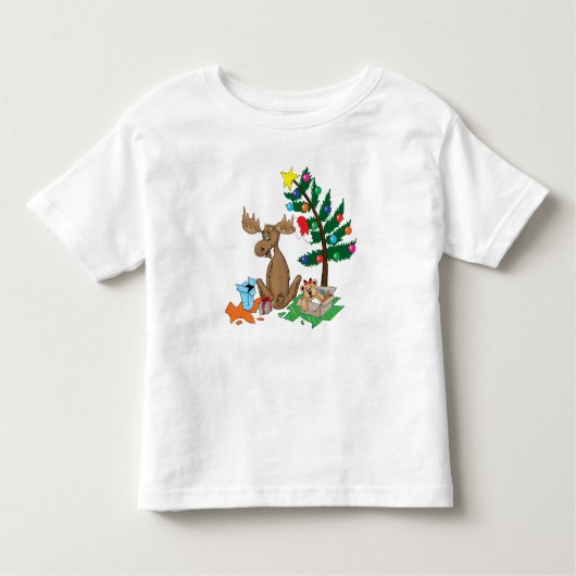 アメリカヘラジカのクリスマスのTシャツ トドラーTシャツ (正面)