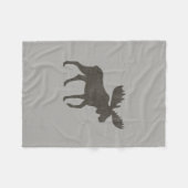 アメリカヘラジカのシルエット フリースブランケット (正面(横))