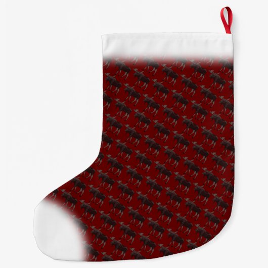 アメリカヘラジカのストッキングのアメリカヘラジカのクリスマスのストッキングのカスタム ラージクリスマスストッキング (裏面)