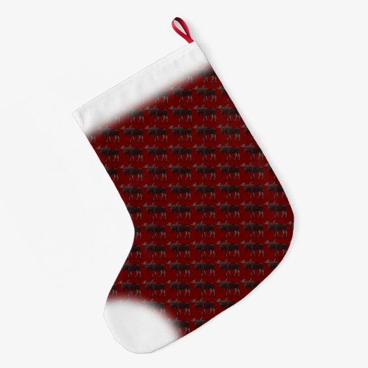 アメリカヘラジカのストッキングのアメリカヘラジカのクリスマスのストッキングのカスタム ラージクリスマスストッキング (裏面 (吊り時))