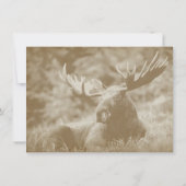 アメリカヘラジカのビッグ・ゲームの野性生物の(雄ジカの)枝角の結婚式招待状 招待状 (裏面)