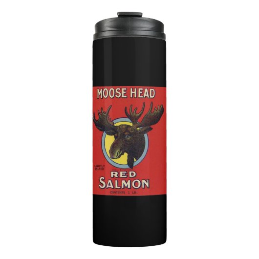 アメリカヘラジカのヘッド赤いサケ タンブラー (正面)