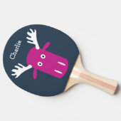 アメリカヘラジカのヘッドPopArtのカスタムなモノグラムの卓球ラケット 卓球ラケット (横)