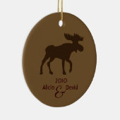 アメリカヘラジカの国の素朴なクリスマスツリーのオーナメント セラミックオーナメント (右)