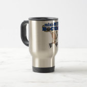 アメリカヘラジカの小型ダニのホッケーのTシャツおよびギフト トラベルマグ (正面左)