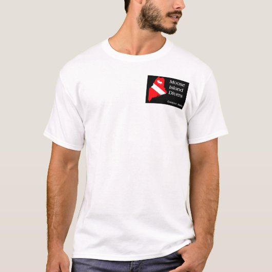 アメリカヘラジカの島のダイバー- Eastport、メイン Tシャツ (正面)
