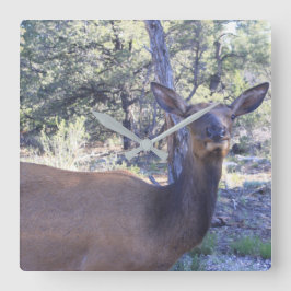 アメリカヘラジカの時計 スクエア壁時計