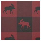 アメリカヘラジカの赤く黒い点検の格子縞 ファブリック (見本)