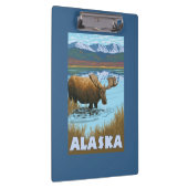 アメリカヘラジカの飲料水のヴィンテージ旅行ポスター クリップボード (右)