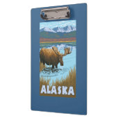 アメリカヘラジカの飲料水のヴィンテージ旅行ポスター クリップボード (左)