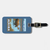 アメリカヘラジカの飲料水のヴィンテージ旅行ポスター ラゲッジタグ (正面横)