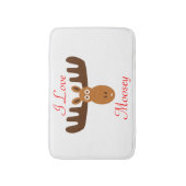 アメリカヘラジカのHead_I愛Moosey_whimsical及びユーモアのある バスマット (正面縦)