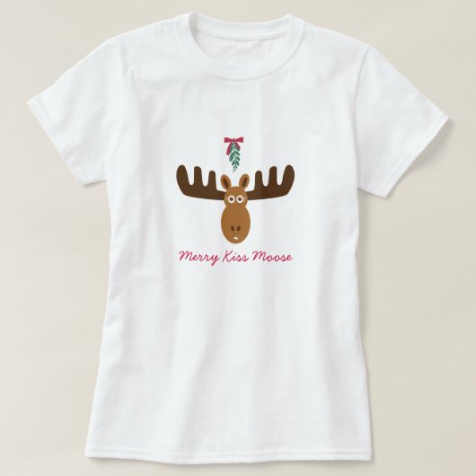 アメリカヘラジカのHead_Mooseltoe_Merryのキスのアメリカヘラジカ Tシャツ (デザイン正面)