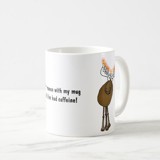 アメリカヘラジカのMenoraのギフトのマグ! ハヌカーのマグ コーヒーマグカップ (正面右)