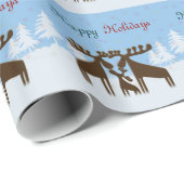 アメリカヘラジカ家族 ラッピングペーパー (ロールコーナー)