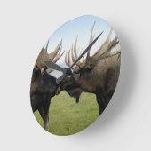 アメリカヘラジカ ラウンド壁時計 (傾斜)