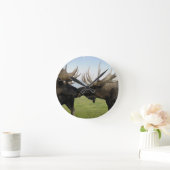 アメリカヘラジカ ラウンド壁時計 (ホーム)