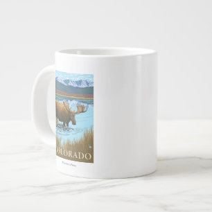 アメリカヘラジカDrinkingColorado ジャンボコーヒーマグカップ