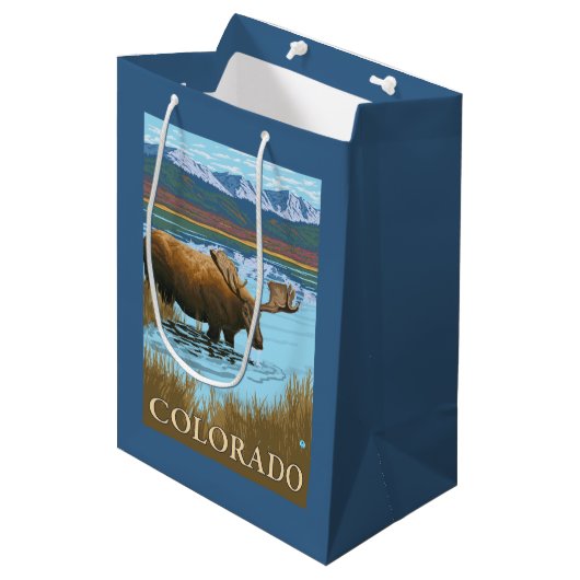 アメリカヘラジカDrinkingColorado ミディアムペーパーバッグ (正面アングル)