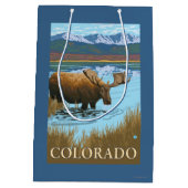 アメリカヘラジカDrinkingColorado ミディアムペーパーバッグ (裏面)