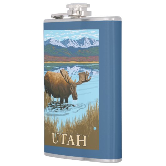 アメリカヘラジカDrinkingUtah フラスク (左)