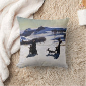 アメリカペインターのクリスマスのギフトによる雪分野 クッション (ブランケット)