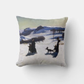 アメリカペインターのクリスマスのギフトによる雪分野 クッション (正面)