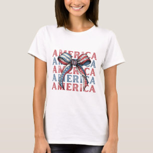 アメリカボウシャツ 可愛い愛国心7月4日Tee Tシャツ