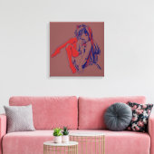 アメリカマンガ猫少女かわいいアニメ キャンバスプリント (インサイチュ (リビング))