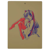 アメリカマンガ猫少女かわいいアニメ クリップボード (裏面)