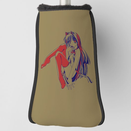 アメリカマンガ猫少女かわいいアニメ ゴルフヘッドカバー (回転90)