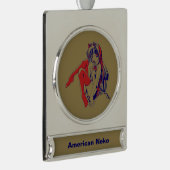 アメリカマンガ猫少女かわいいアニメ シルバープレートバナーオーナメント (右)