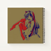 アメリカマンガ猫少女かわいいアニメ ノートブック (裏面)