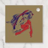 アメリカマンガ猫少女かわいいアニメ フェイバータグ (裏面)