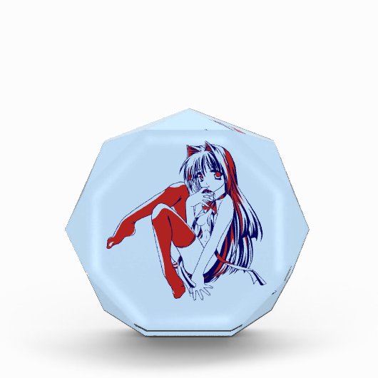 アメリカマンガ猫少女かわいいアニメ フォトブロック (正面)